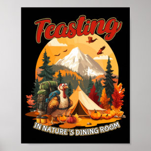 Erntedankfest Camping Truthahn Wanderliebhaber Poster