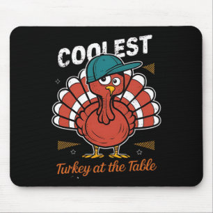 Erntedankfest Coolster Truthahn Am Tisch Jungen Ki Mousepad