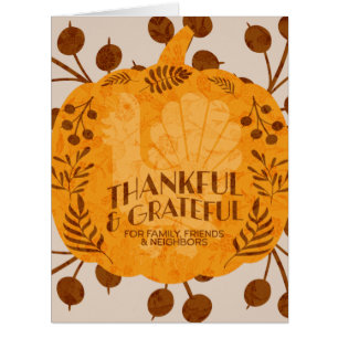 Erntedankfest Dankbarer Truthahn Kürbis Karte