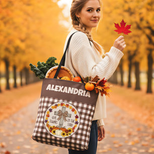 Erntedankfest Danket Dem Herrn Braunes Karo Tasche