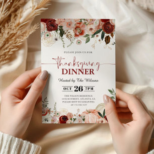 Erntedankfest Dinner mit Kürbissen Einladung