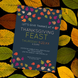 Erntedankfest-Dinnerparty mit Herbstfarben Feiertagskarte
