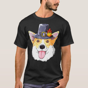 Erntedankfest Für Jungen Kinder Männer Corgi Pilge T-Shirt