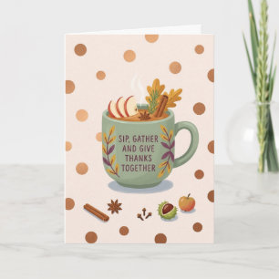 Erntedankfest Gemütliches Herbstgetränk Geschenk Z Karte