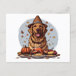 Erntedankfest Golden Retriever Hund Postkarte