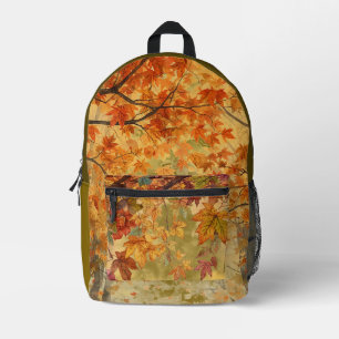 Erntedankfest, Goldene Blätter, Dankbares Herz Bedruckter Rucksack