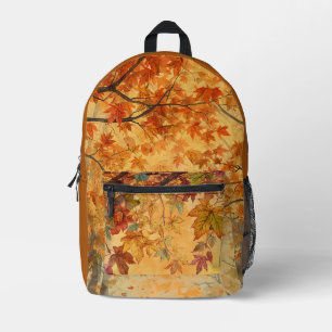 Erntedankfest, Goldene Blätter, Dankbares Herz Bedruckter Rucksack