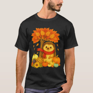 Erntedankfest Herbst Igel Blatt Herbst Baum T-Shirt