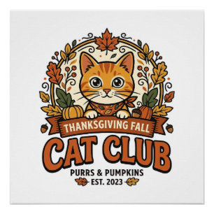Erntedankfest Herbst Katze Katzenliebhaber Geschen Poster