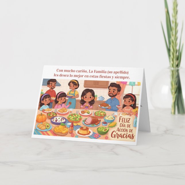 Erntedankfest - Hispanische Familie Karte (Vorderseite)