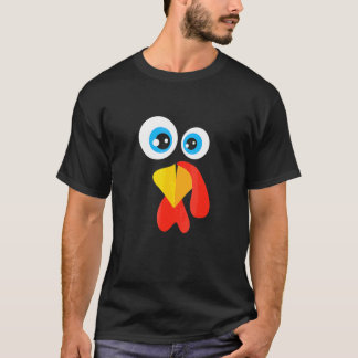 Erntedankfest Kinder Truthahn Gesicht T-Shirt
