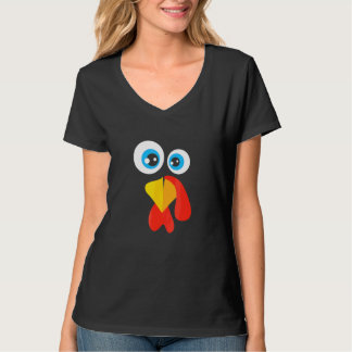Erntedankfest Kinder Truthahn Gesicht T-Shirt