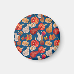 Erntedankfest: Kürbis-Vintage-Kunst Magnet