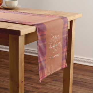 Erntedankfest Landhausstil Muster Rosa Retro Kurzer Tischläufer