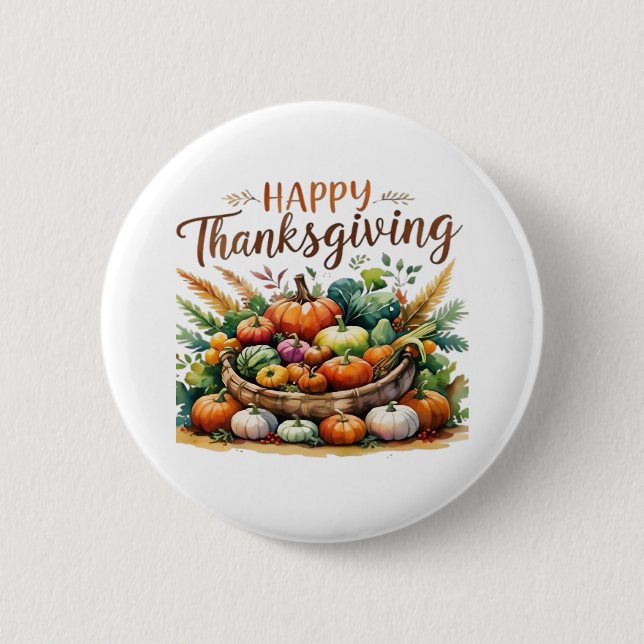 Erntedankfest mit Pumpkins Button (Vorderseite)