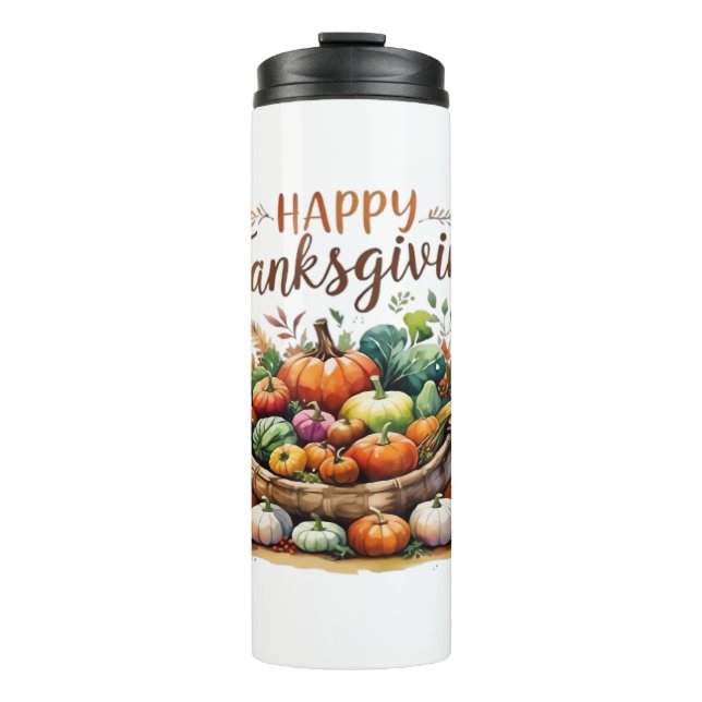 Erntedankfest mit Pumpkins Thermosbecher (Vorderseite)