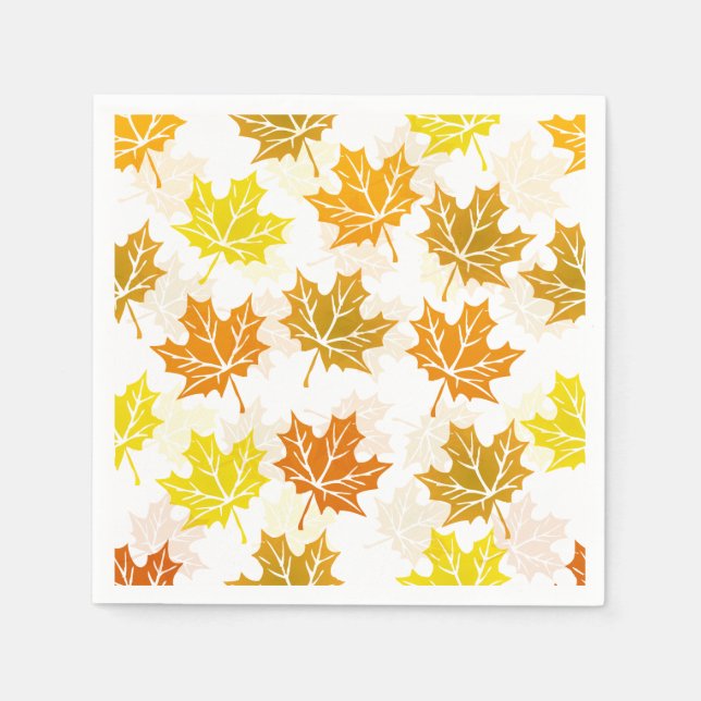 Erntedankfest-Party Herbst-Ahornblatt Herbstlaub Serviette (Vorderseite)