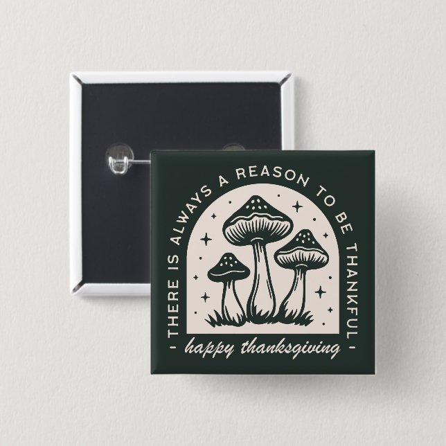 Erntedankfest Pilzwald grüne cottagecore Button (Vorne & Hinten)