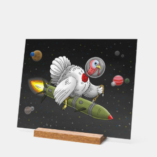 Erntedankfest-Raketen-Feuertruthahn Acrylschild