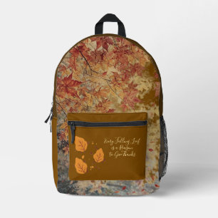 Erntedankfest, Schöne Herbstblätter Jahreszeit Mus Bedruckter Rucksack
