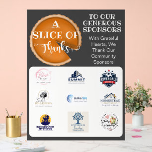 Erntedankfest-Sponsor-Appreciation Charity School Acrylschild