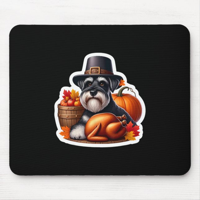 Erntedankfest Standard Schnauzer Hundebesitzer Mut Mousepad (Vorne)