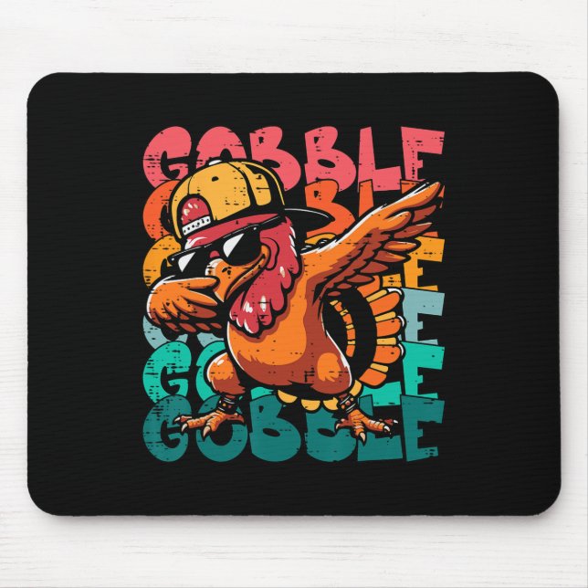 Erntedankfest Truthahn Dab Gobble Lustiger Kleinki Mousepad (Vorne)