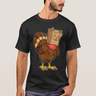 Erntedankfest Truthahn Falsche Katze Miauen Katze T-Shirt