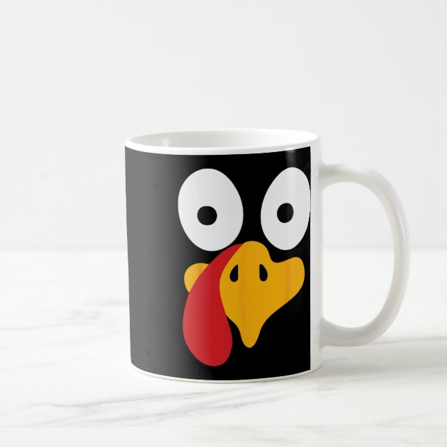 Erntedankfest Truthahn-Gesichtskostüm Kaffeetasse (Rechts)