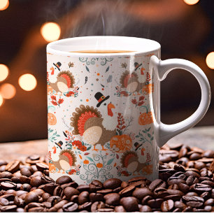 Erntedankfest Truthahn Herbstmuster Kaffeetasse