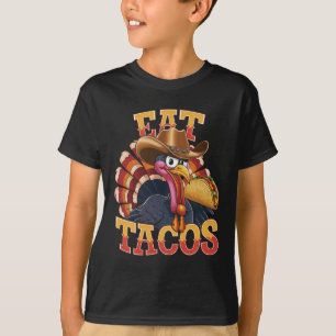 Erntedankfest Truthahn isst Tacos Lustiger Mexika T-Shirt