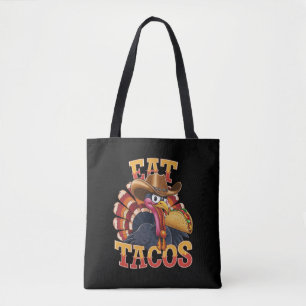 Erntedankfest Truthahn isst Tacos Lustiger Mexika Tasche