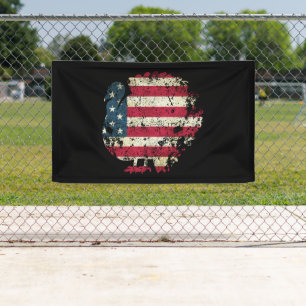 Erntedankfest Truthahn mit amerikanischer Flagge Banner