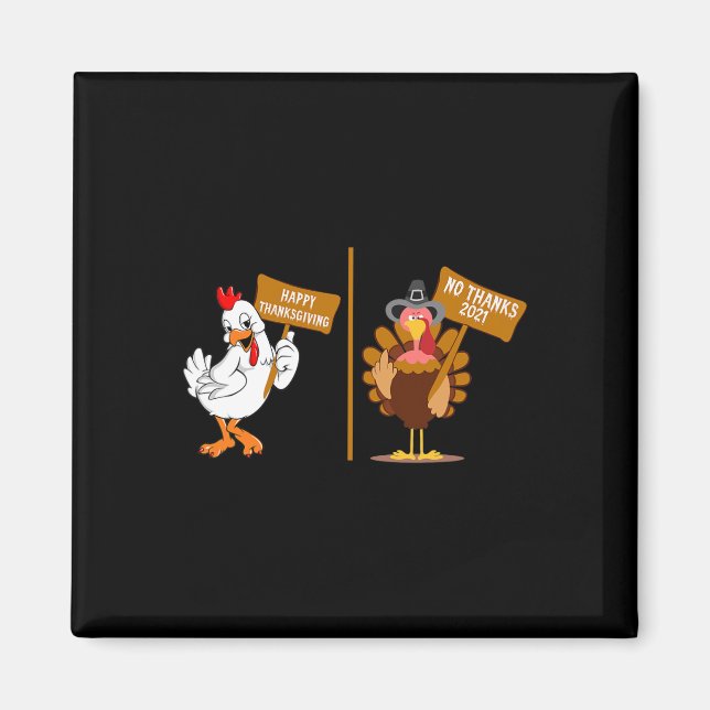 Erntedankfest Truthahn Nein Danke Grumpy Halloween Magnet (Vorne)