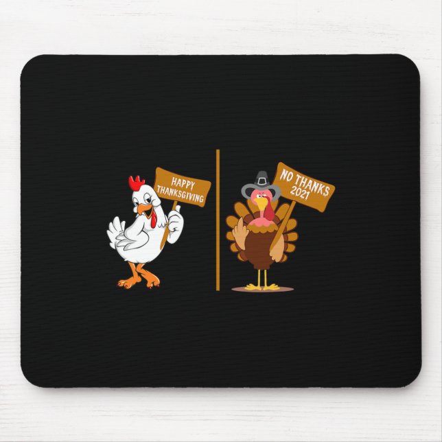 Erntedankfest Truthahn Nein Danke Grumpy Halloween Mousepad (Vorne)