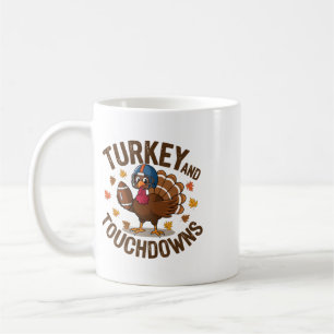 Erntedankfest Truthahn und Touchdowns Footballspie Kaffeetasse