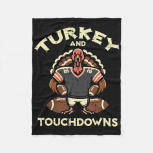 Erntedankfest Truthahn und Touchdowns Footbyll Män Fleecedecke