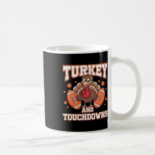 Erntedankfest Truthahn und Touchdowns Footbyll Män Kaffeetasse