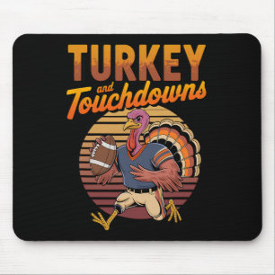 Erntedankfest Truthahn und Touchdowns Fußball Männ Mousepad