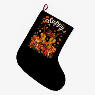 Erntedankfest Violine Herbstlaub Großer Weihnachtsstrumpf