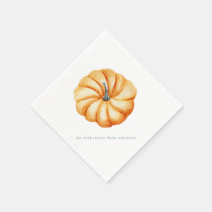 Erntedankkürbis Watercolorblau und -orange Serviette