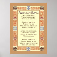 Erntedanklied Thanksgiving Ernte Gedicht Poster