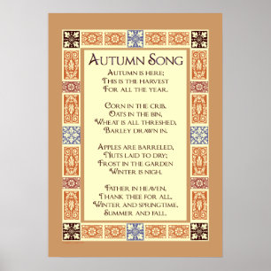 Erntedanklied Thanksgiving Ernte Gedicht Poster