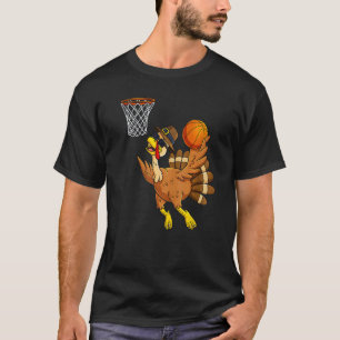 Erntedanktag Truthahn Basketballspieler Pilger T-Shirt