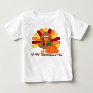 Erntedanktruthahn- und -kürbisbaby-T - Shirt