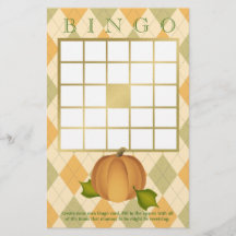Erntedruck-Kürbis-Argyle-Baby-Shower-Bingo