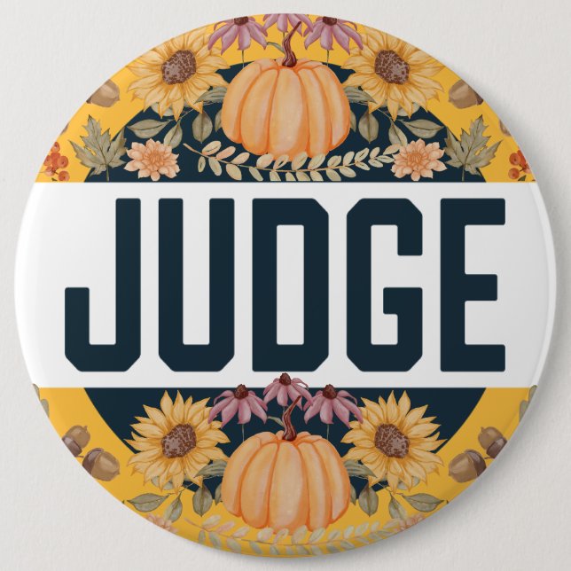 Erntefall Herbst Halloween-Wettbewerberrichter Button (Vorderseite)