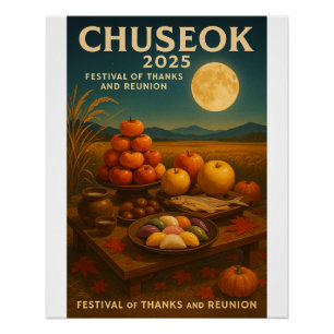 Erntefest & Vollmond" - Chuseok 2025 Poster