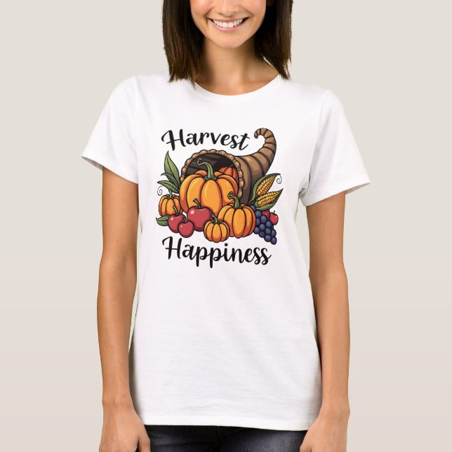 Erntefrust - Cornucopia vom Herbst T-Shirt (Vorderseite)
