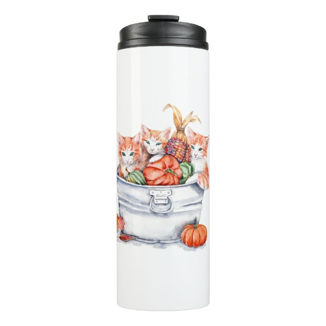 Erntekätzchen Thermosbecher (Vorderseite)